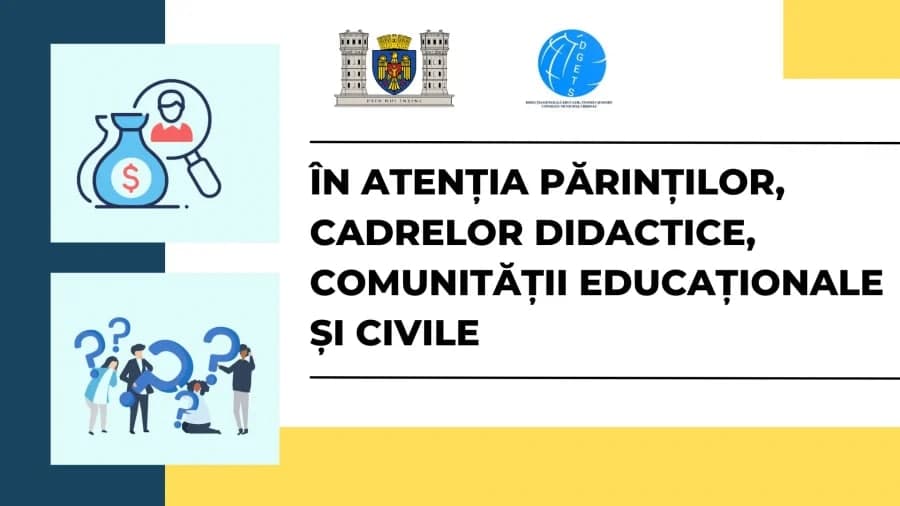 În atenția părinților, cadrelor didactice, comunității educaționale și civile